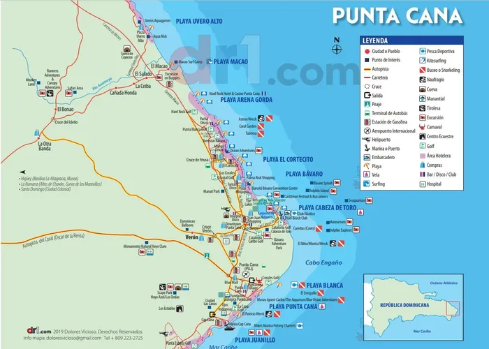 Mapa turistico Punta Cana